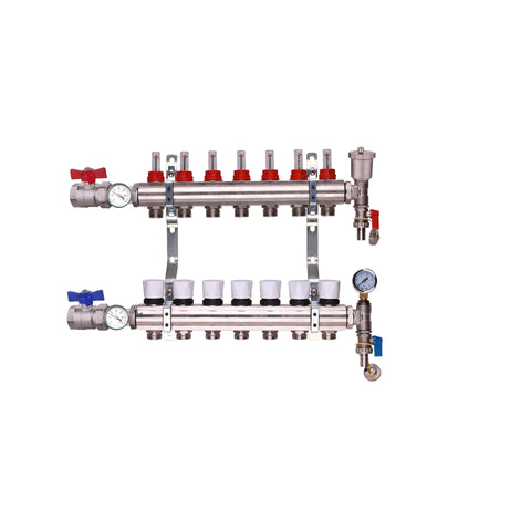 ZL-112507TK | 7-Port Manifold - Brass/Nickle