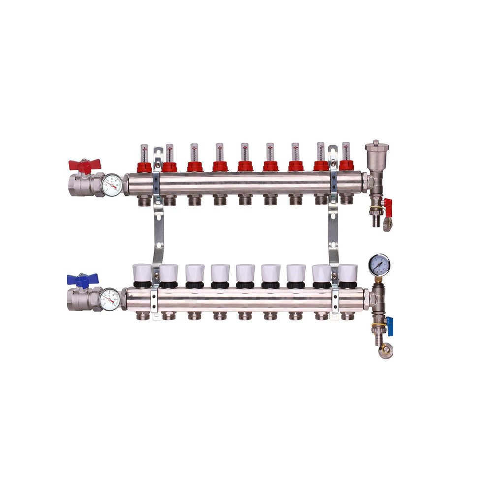 ZL-112509TK | 9-Port Manifold - Brass/Nickle
