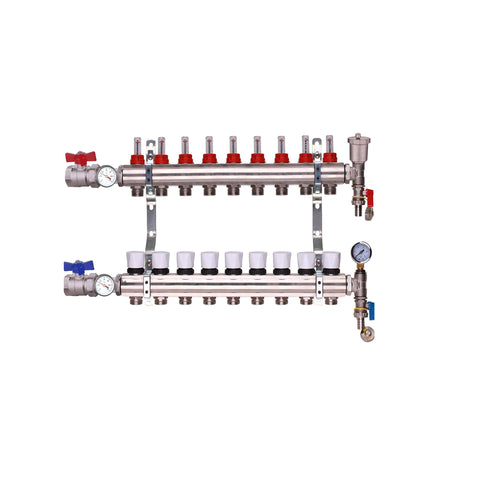 ZL-112509TK | 9-Port Manifold - Brass/Nickle