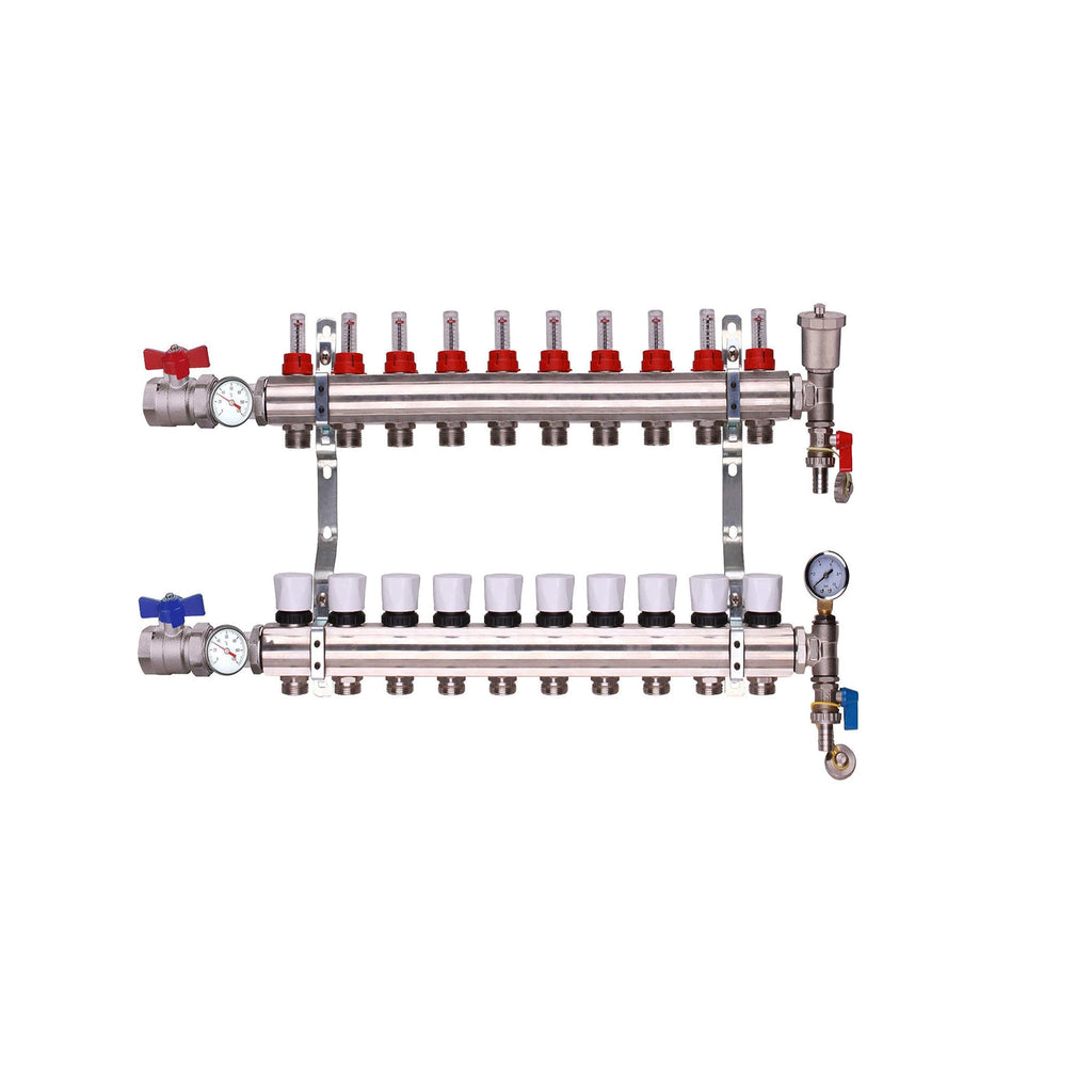 ZL-112510TK | 10-Port Manifold - Brass/Nickle