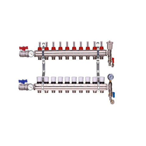 ZL-112510TK | 10-Port Manifold - Brass/Nickle